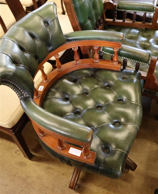 Green leather office chair